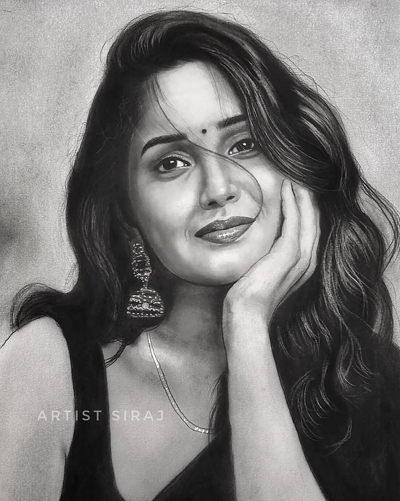 Realistic portrait drawing by Artist Siraj