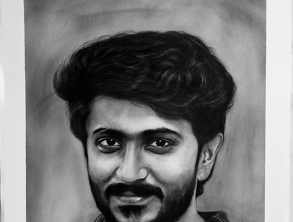 Pencil portrait by Artist Siraj